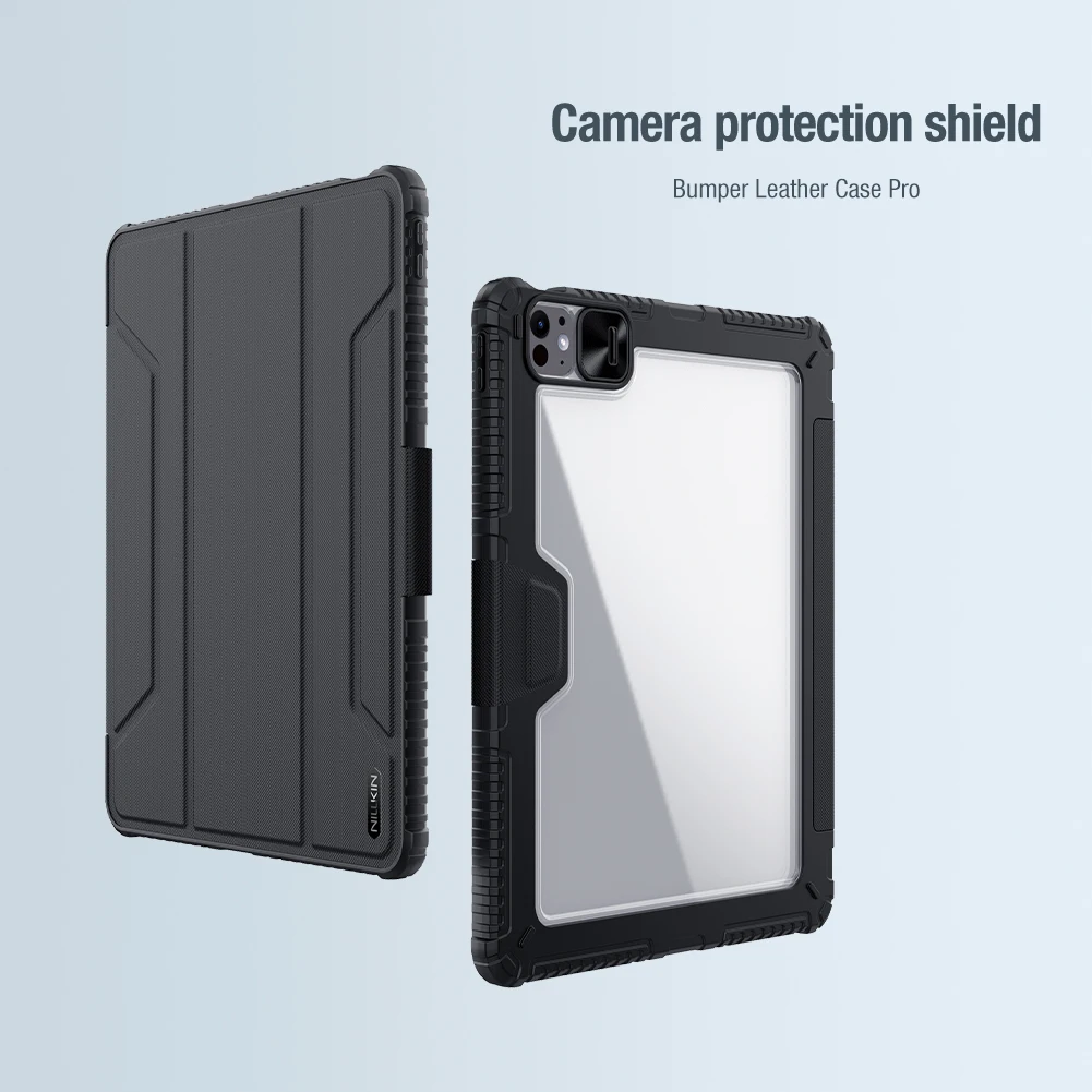 

Nillkin For iPad Air 13 2026 2025 2024 iPad Pro 12.9 2022 2021 2020 Case TPU+PC Bumper Leather Pro Camera Slide Cover Protection