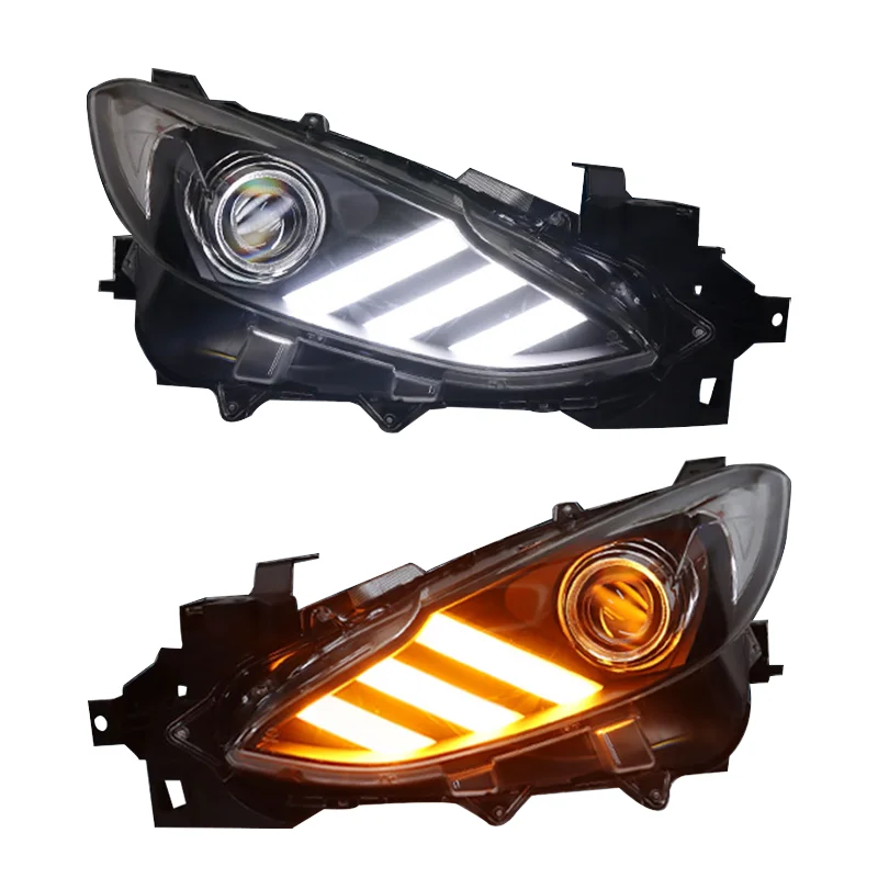 

Светодиодная фара Mazd 3 Axela 2014-2016, обновление переднего света, двухлучевая линза, новые стили, 6000 К, цветовая температура, напряжение 12 В