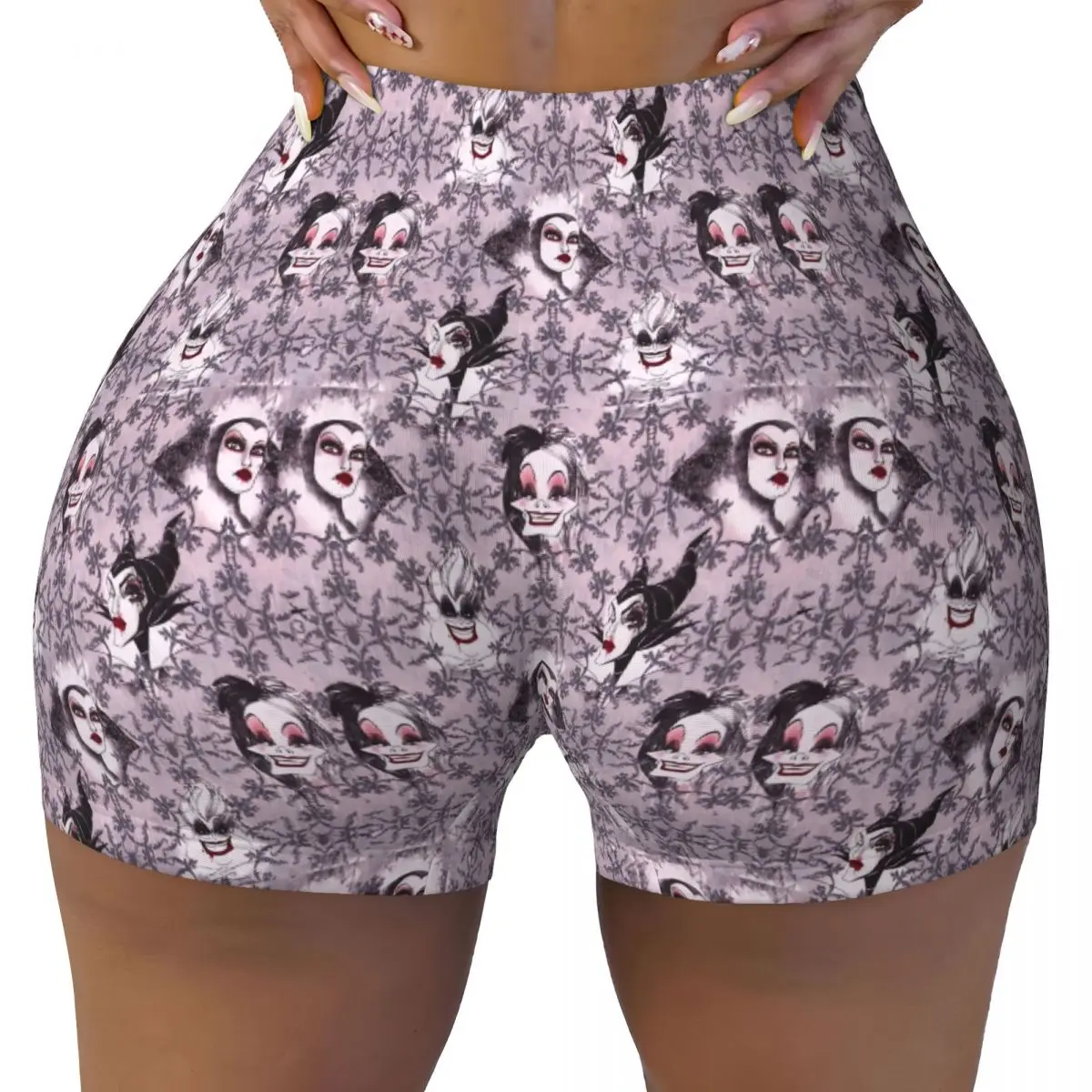 

Custom Maleficent Anime Cartoon Workout Shorts for Women Gym Volleyball Running Yoga Shorts