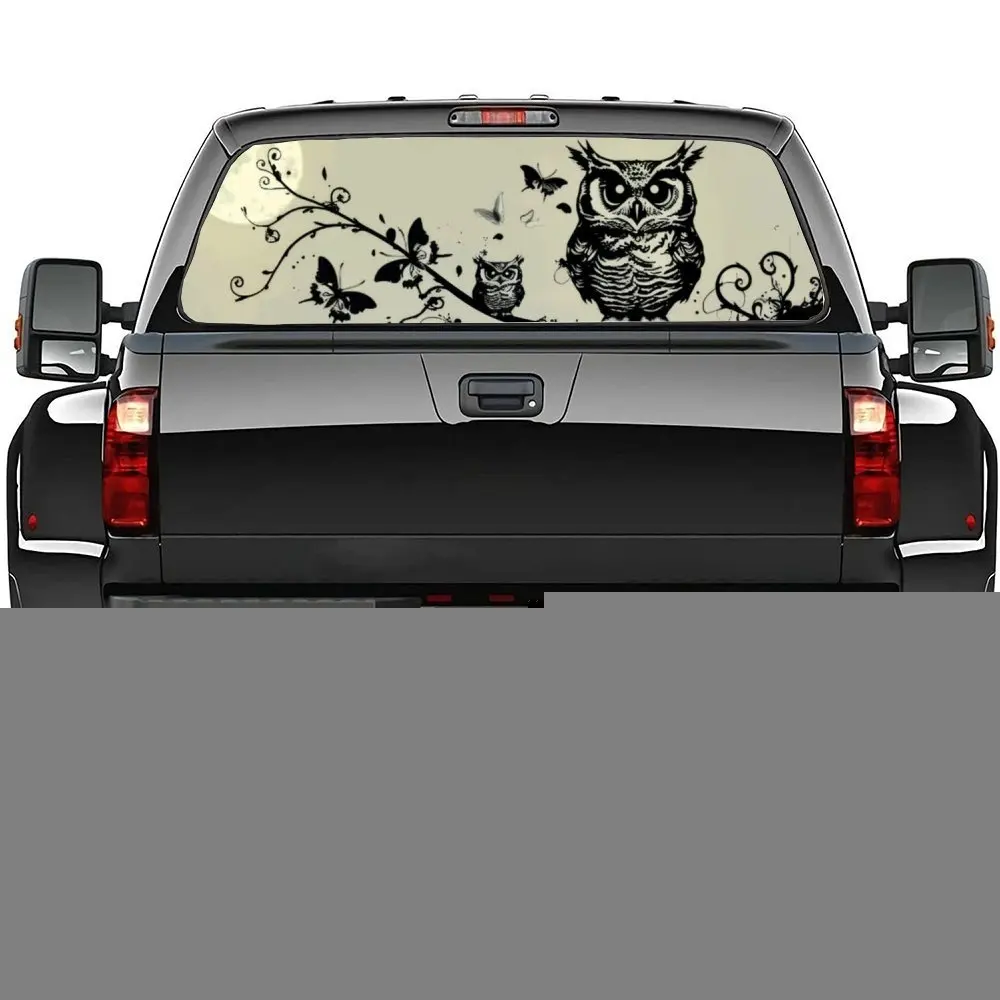

Owls, Butterflies, Vintage, Dead TreesCar Rear Windshield Sticker Truck Window Perspective Perforated Rear Window Vinyl Decal De