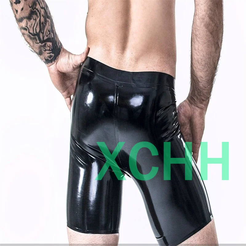 Latex Gummi Shorts Rubber Panties Underwear Front Hole with Detachable Codpiece 0.4mm Custom Made