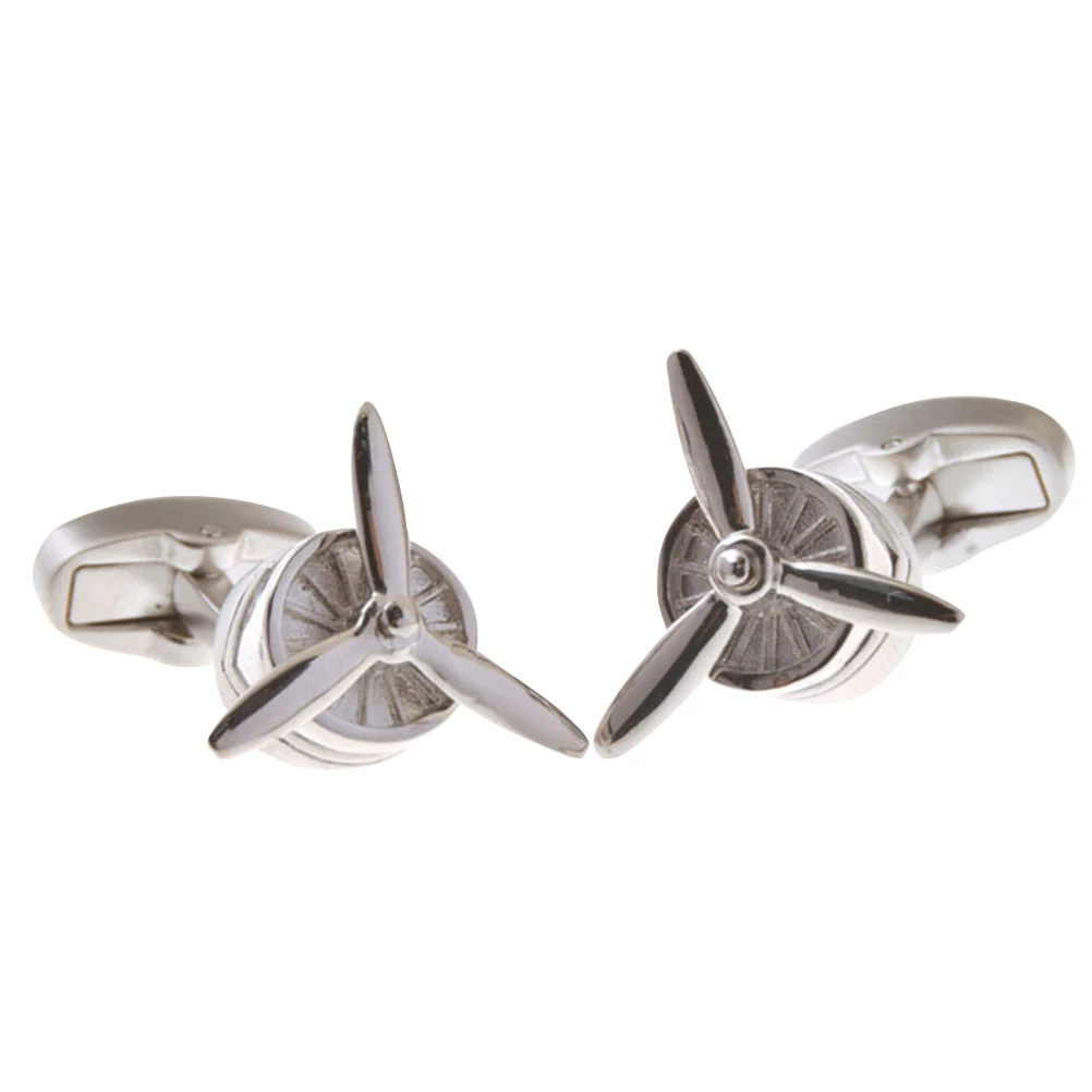 

All- Propeller Engine Pattern Dripping Shirt Accessories Wedding Gifts Steady Links for Men (Silver)