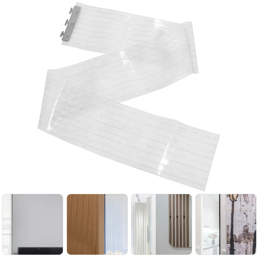 

2 Pcs Soft Door Curtain Freezer Adhesive Insulated Doorway Temporary Clear Strip Wind Insulation Screen Curtains Transparent