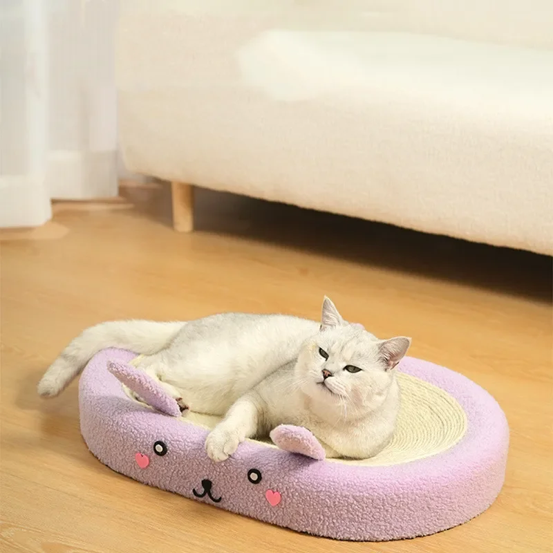 Simple Oval Cat Scratching Board Home Cat Dog Wear-Resistant Cat Scratching Board Pet Sleeping Bed Toys Pet Supplies