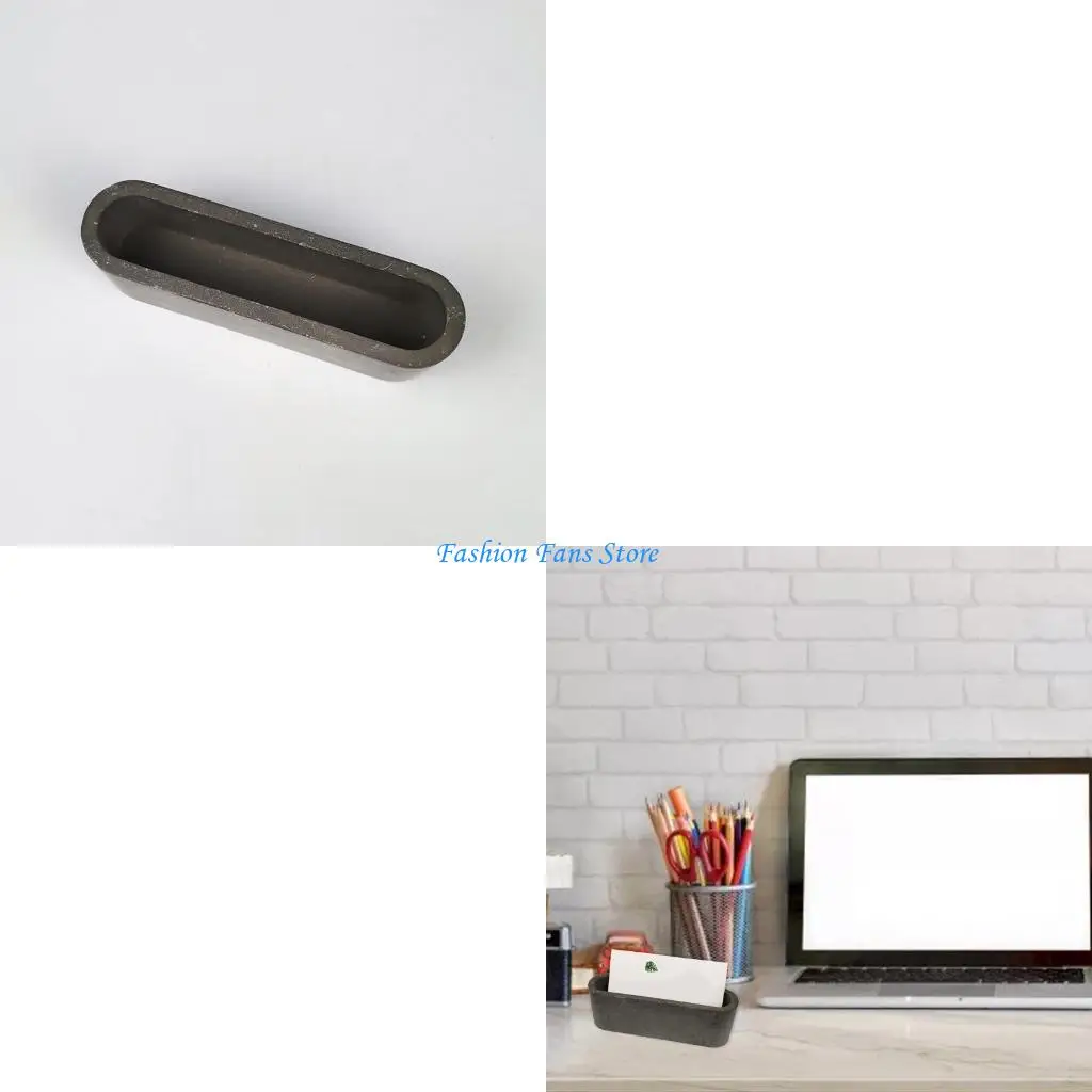 

Oval Business Card Holder Base Box UV Crystal Epoxy Mold Clay Plaster Resin Silicone Mould DIY Crafts Home Decorations Casting