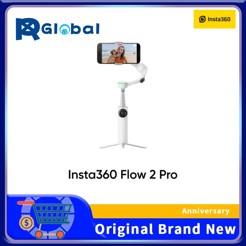 Insta360 Flow 2 Pro: cardán plegable para teléfono AI, seguido en más de 200 aplicaciones con Apple DockKit, original, seguimiento para varias personas