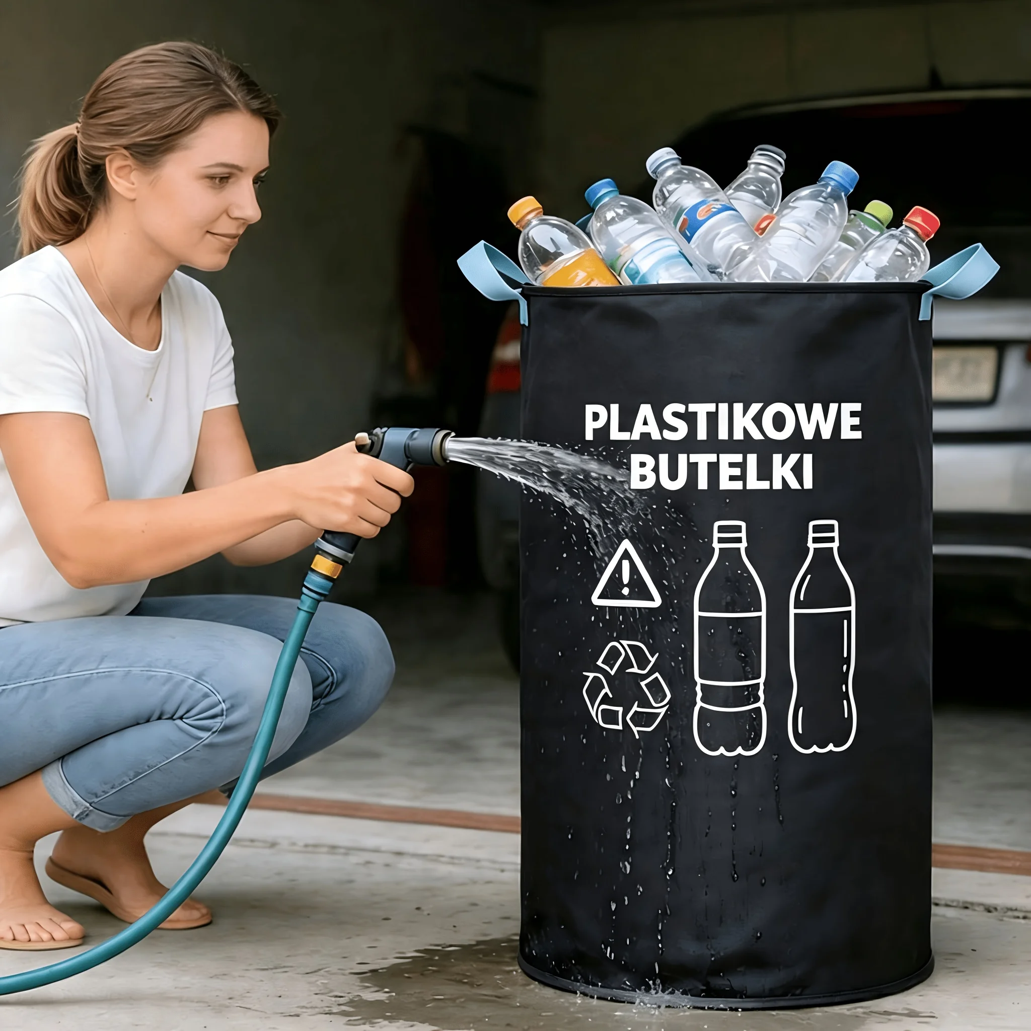 Poubelle pliable en plastique 600D pour recyclage des bouteilles, bac de rangement pliable, panier à linge sale portable, conteneur de recyclage des bouteilles