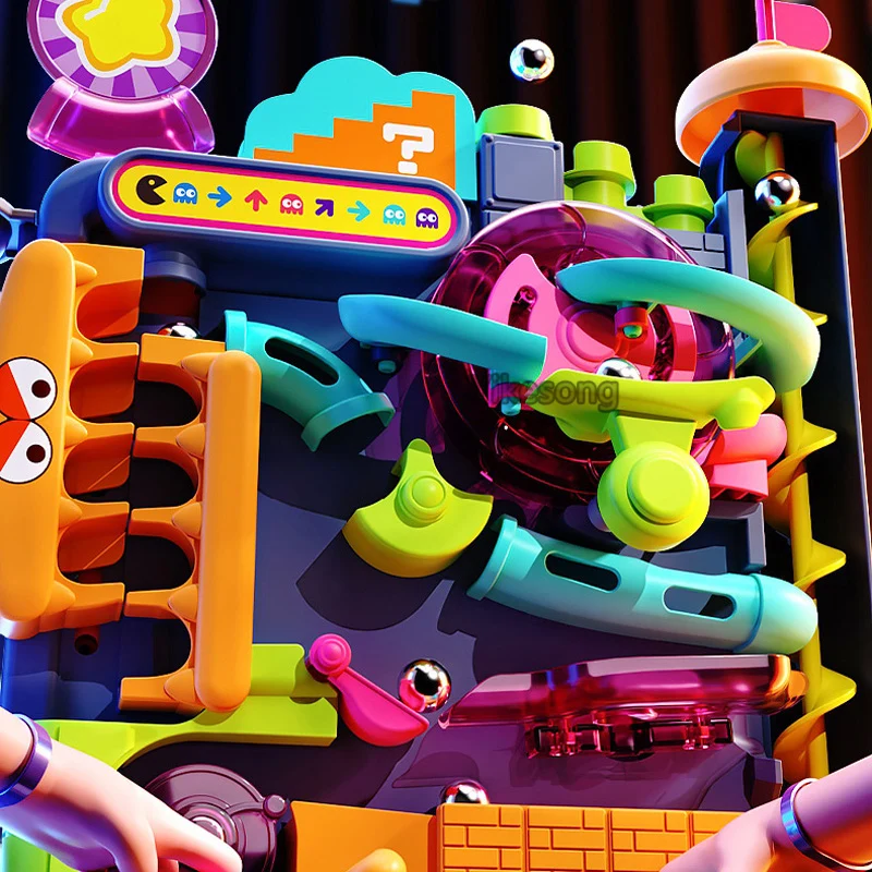Juego de pista de aventura, modelo de bola rodante, juguetes educativos interactivos Montessori, animales cerebrales para niños, juguete de cohete espacial