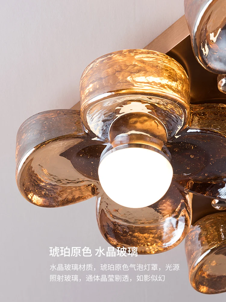 modern four-leaf clover wall lamp medieval brass living room bedroom background wall porch ceiling lamp