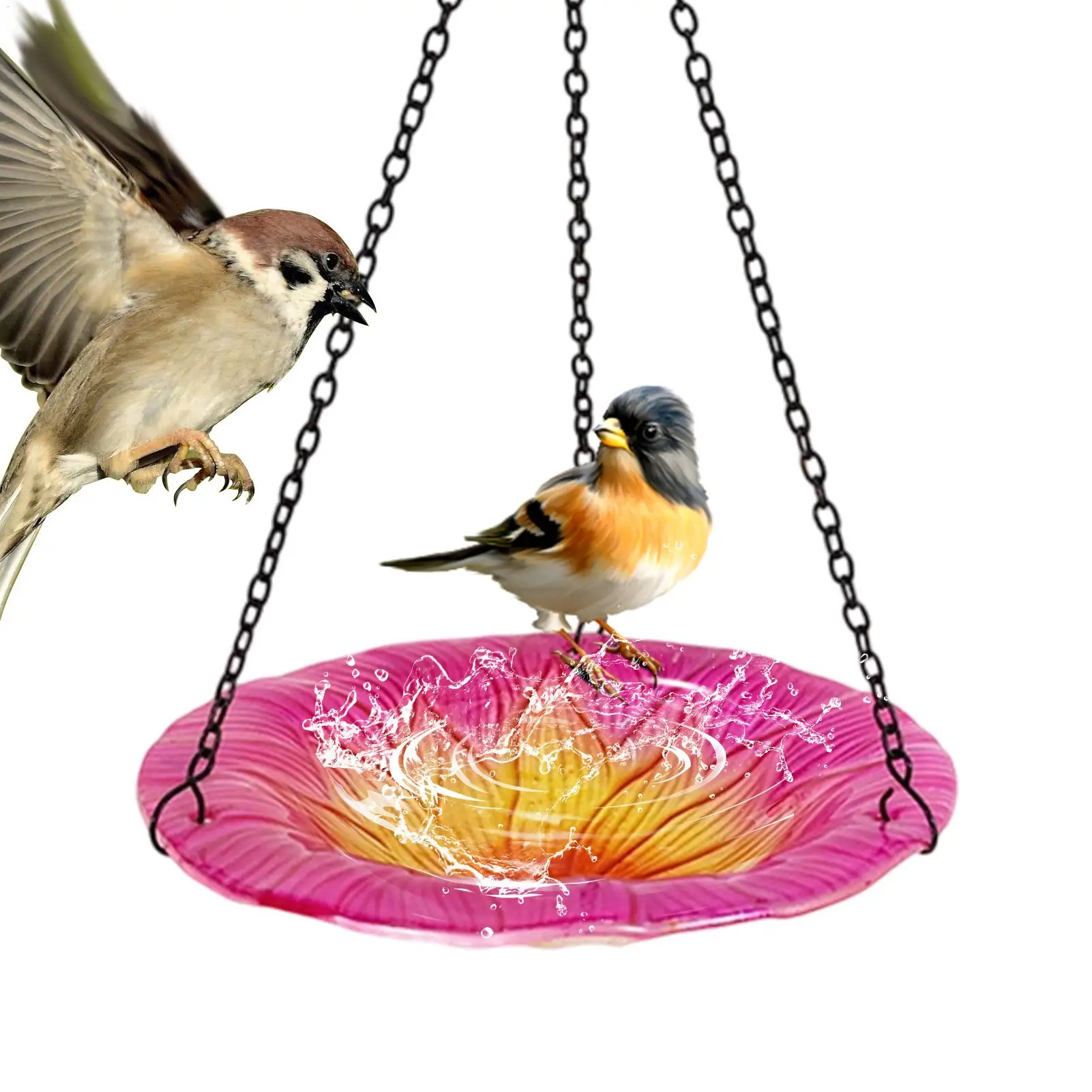 

Bird Bath Bowl 8 Inches Flower Shape Basin Suspending Birdbath Basin For Lawn Backyard Patio Wildlife Outdoor Yard Balcony