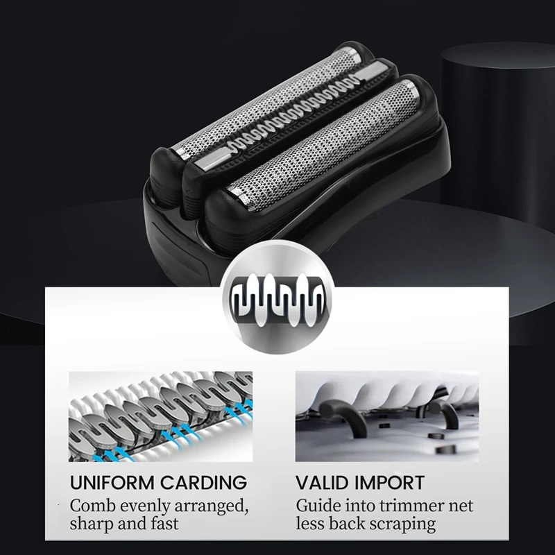 Cabezal de repuesto para afeitadora 21B, para maquinillas de afeitar eléctricas Braun Series 3, 301S,310S,320S,330S,340S,360S,3010S,3020S,3030S,3040