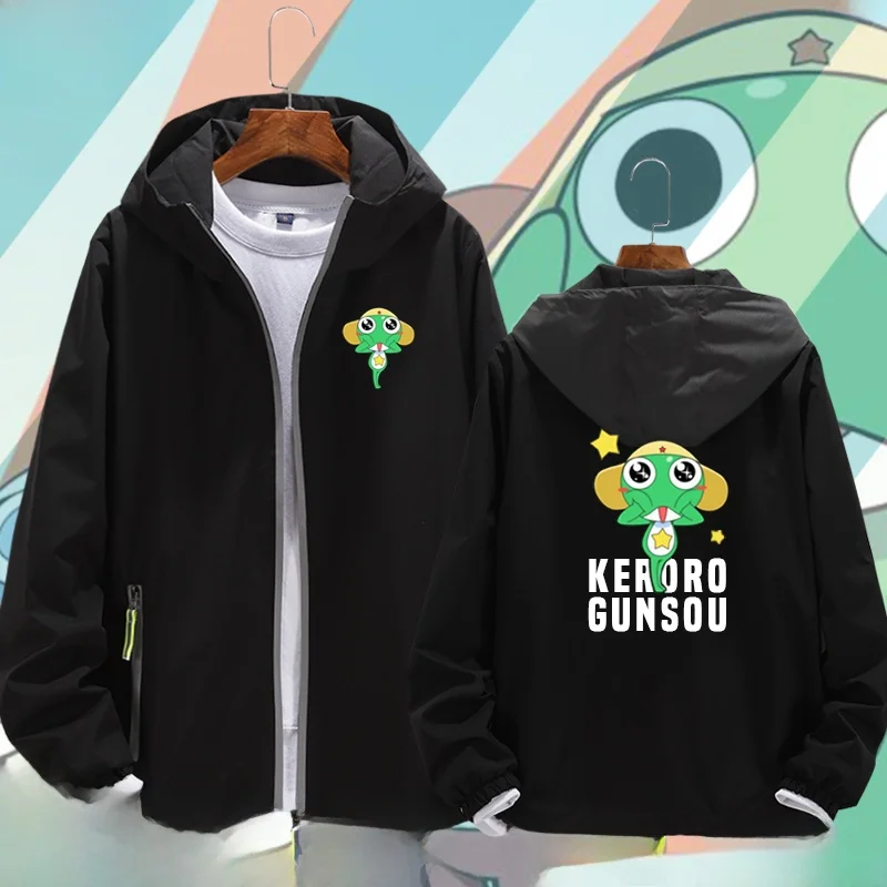 

Куртка-худи Keroro с мультяшным аниме-принтом, на молнии, с длинными рукавами, для весны, осени и зимы, верхняя одежда стандартного кроя