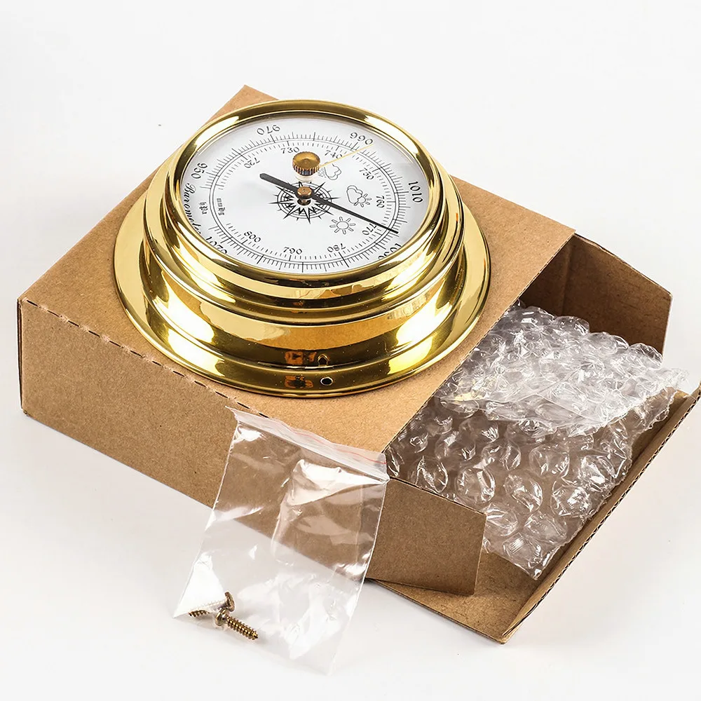 4PCS/Set Wall Mounted Weather Station Temperature Humidity Measurement Barometer Thermometer Hygrometer Clock Home Clock