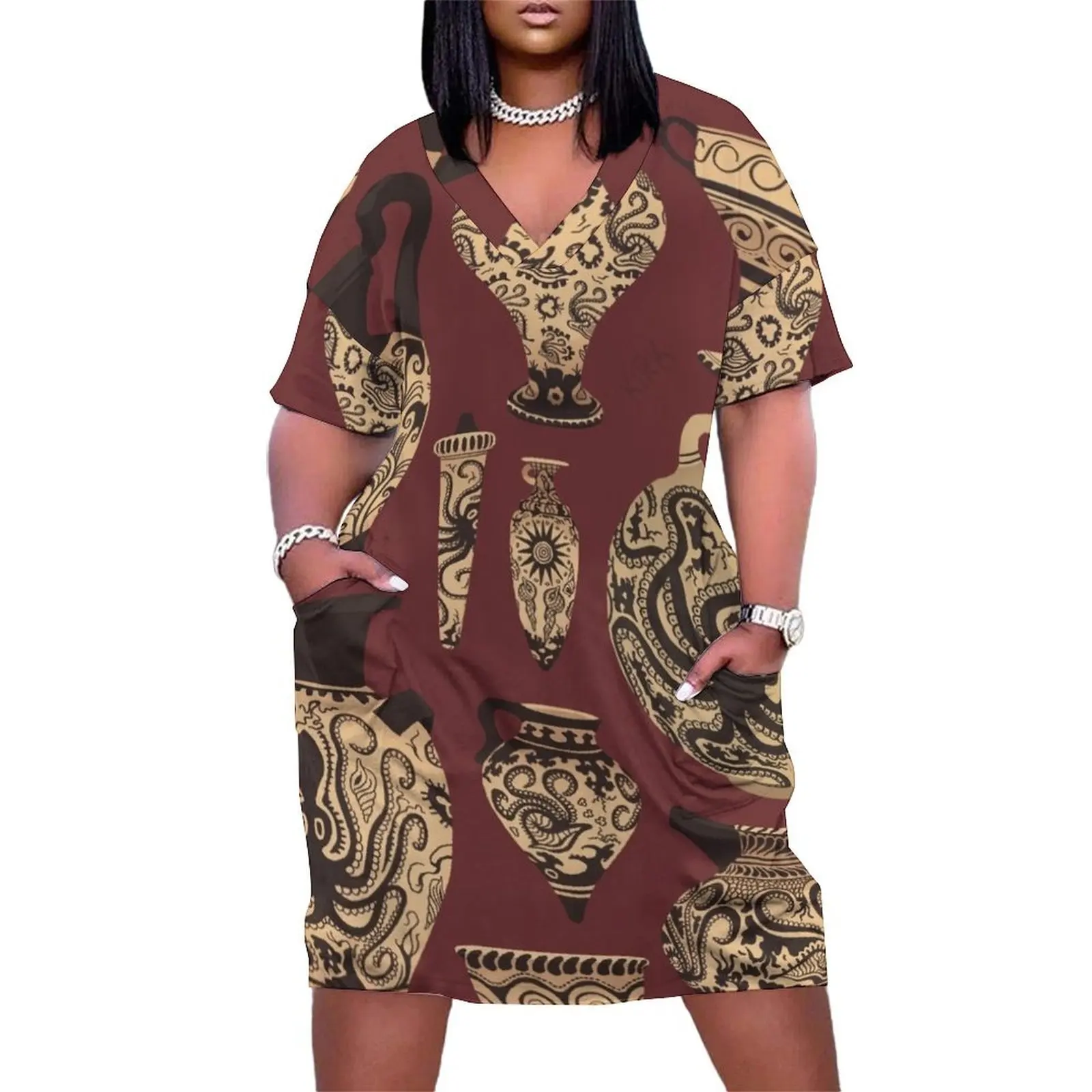 

Late Minoan Ceramics Loose Pocket Dress Clothing luxury dress evening dress