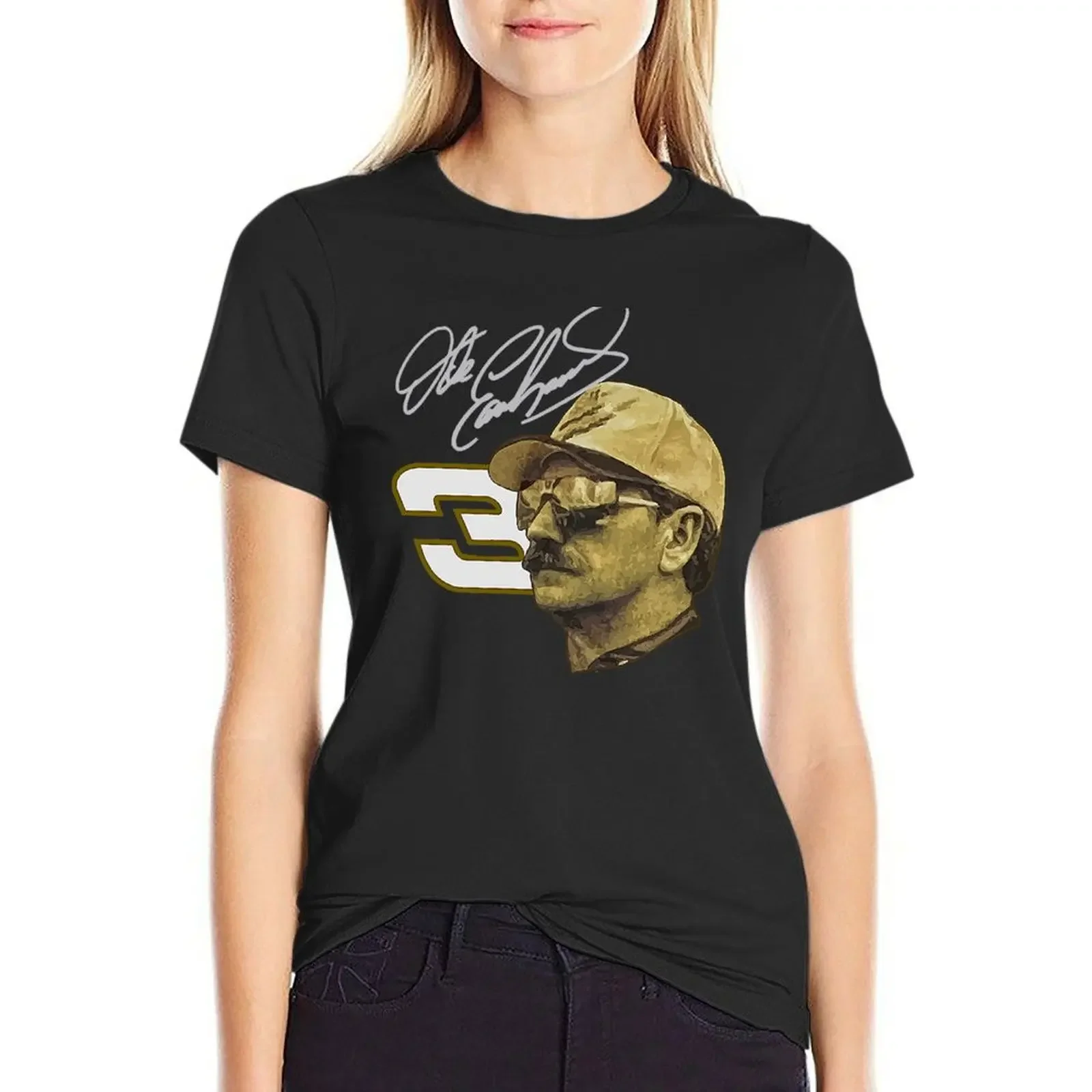 

Solid Gold T-Shirt plus sizes blacks animal print clothes for Women