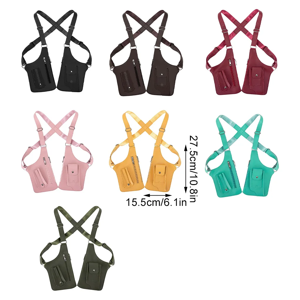 الرجال التكتيكية سترة حقيبة عالية الجودة بولي Leather جلد رجل حقيبة صدر للرجال الهاتف الحقيبة خمر تصميم تحت الإبط حقائب الظهر