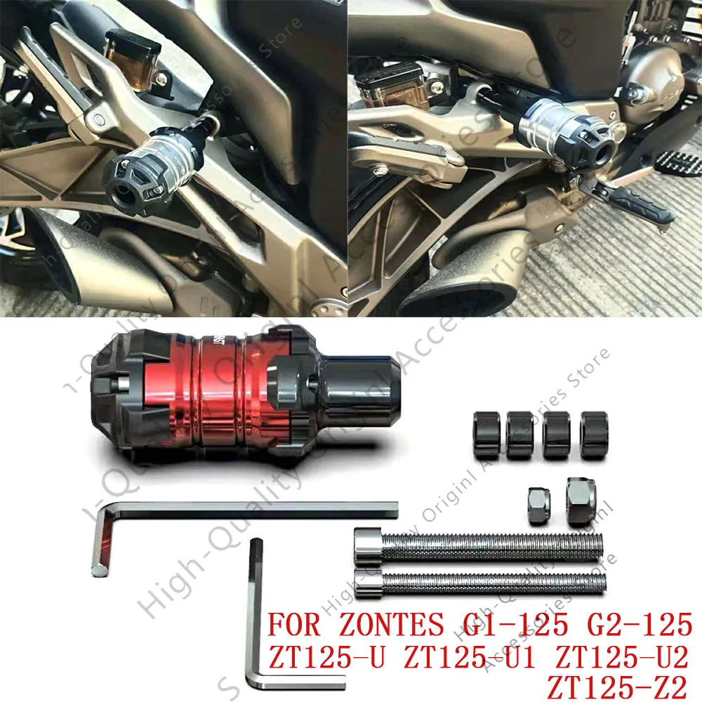 

For Zontes G1-125 G2-125 ZT125-U 125 U1 125 U2 ZT125-Z2 NEW Motorcycle Aluminum Frame Sliders Anti Crash Caps G1 125 125 U U1 U2