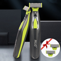 Electric Shaver for Men and Women Portable Full Body Trimmer USB T Shaped Blade Razor for Beard Armpit with 2 Replacement Blades