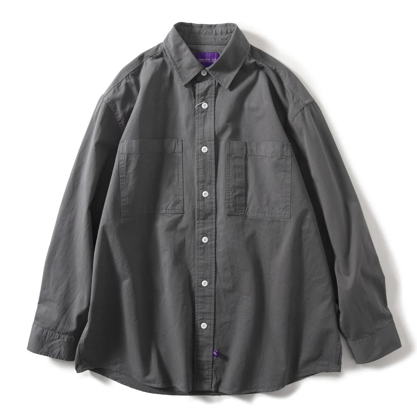 Functional Loose-fit Cargo Two-Pocket Long-Sleeve Shirt for Men and Women Spring Pure Cotton Oversized Commuter Collared Jacket