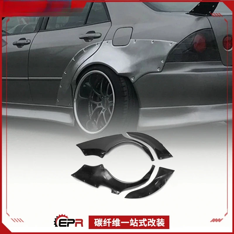 

For Lexus Altezza IS200 Ground Shark-Style Carbon Fiber Wide Body Rear Wheel Arch & Bumper