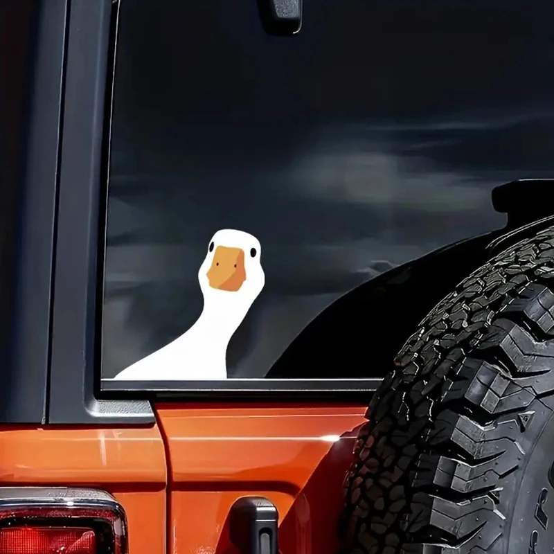 1PC PVC Car Sticker Creative Interesting Waterproof Durable Cute Duck Decal For Car Truck Adorable Window Car Body Stickers