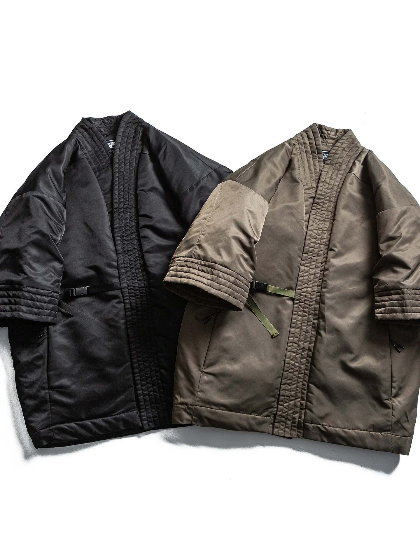 

Loose Fit Vintage Kapital Jaet ort Sve Cotton Coat Men's Women's Faion Urban Sle Regular Length Stand Collar