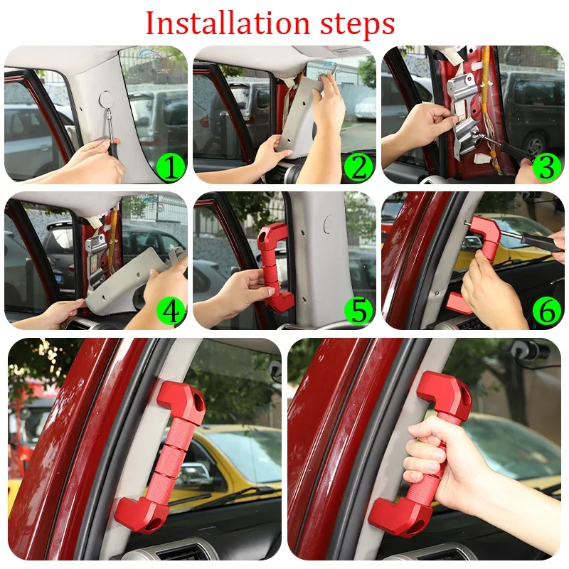 ل 2007-2021 تويوتا FJ كروزر سبائك الألومنيوم الأحمر/الفضة تصفيف السيارة A-عمود غطاء مقبض ملصق تعديل السيارة الملحقات