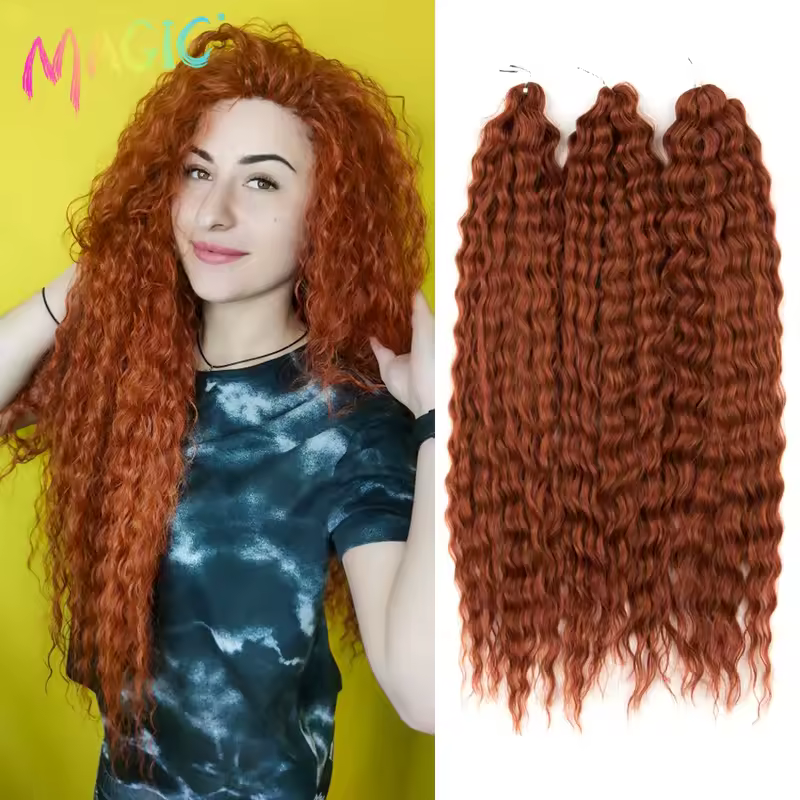 Magic Ariel Curl Hair Water Wave Twist Crochet Hair Synthetic Braid Hair Ombre Blonde 22 Inch Deep Wave Braiding Hair Extension - Image 37