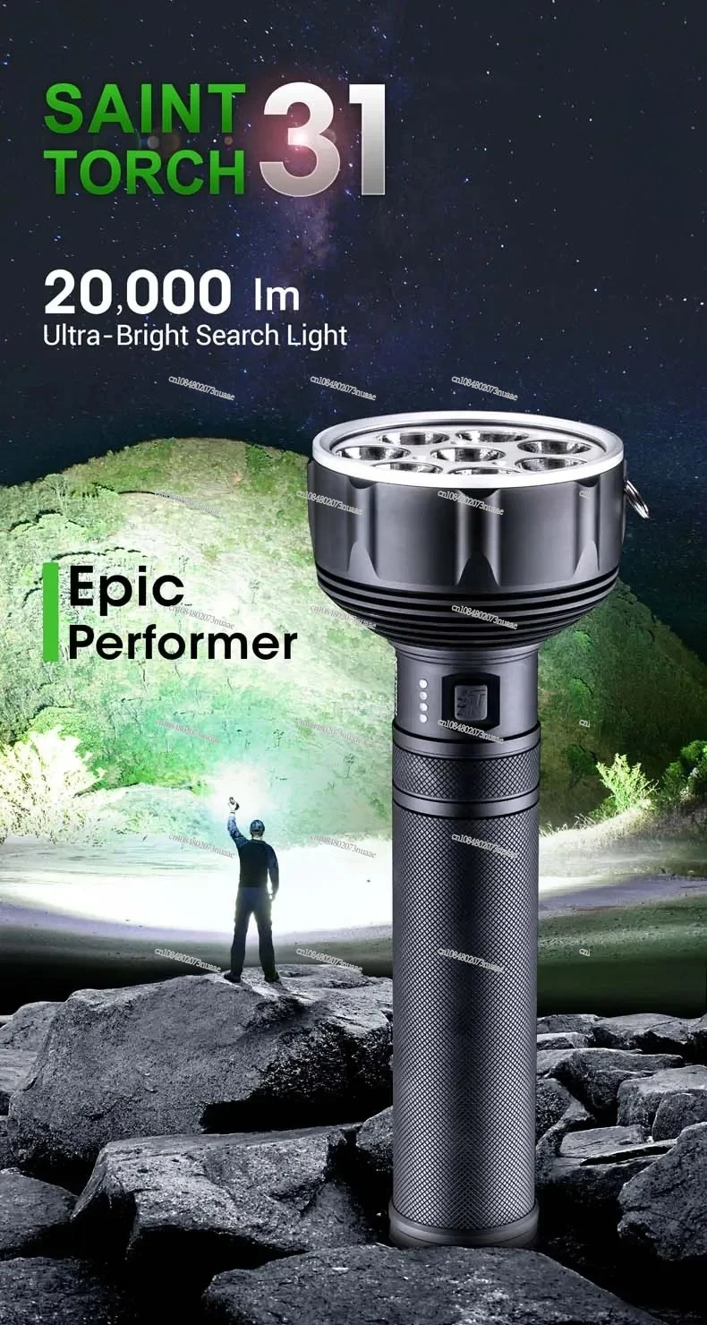 

Перезаряжаемые лампы SAINT TORCH 31, светодиодные фонари linterna, светодиодная вспышка с высоким люменом, яркий фонарик, уличный фонарь