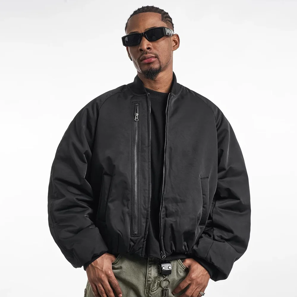 

Men Winter Streetwear Fashion Hip Hop Vintage Loose Casual Parkas Bomber Jacket Unisex Loose Casual Y2k Thick Coat Outerwear