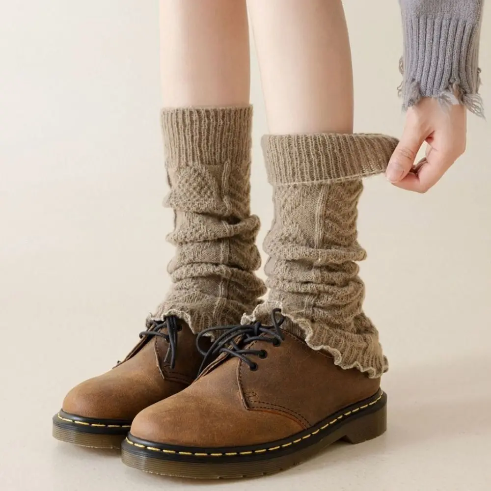 Fashion Knitting Leg Warmers Cute Sweet Warm Foot Cover Boot Socks Women Girls