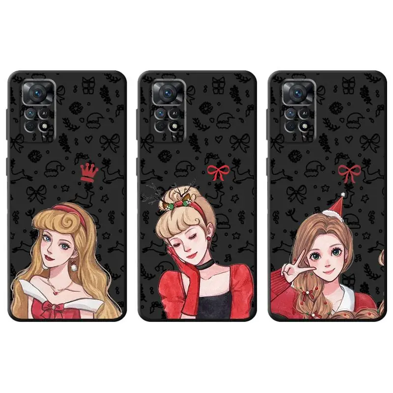 Merry Christmas Princess phone case for Xiaomi Redmi note 12 11 pro 5g 9S 7 13c 13Pro funda coque celulares protective cases