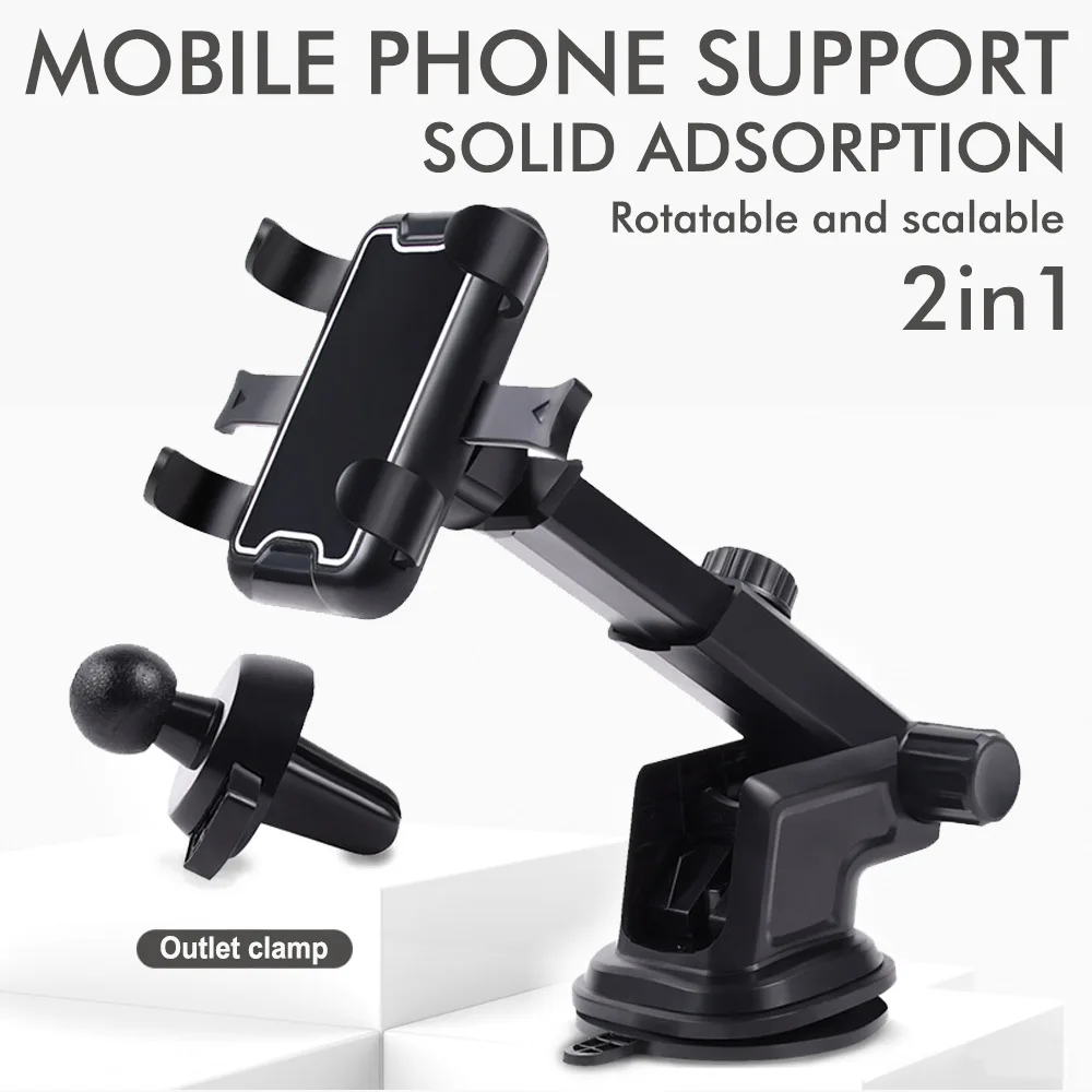 

2 In 1Car Phone Holder With 360 ° Adjustment For Air Conditioning Vents Windshield And Car Support Bracket Universal Model