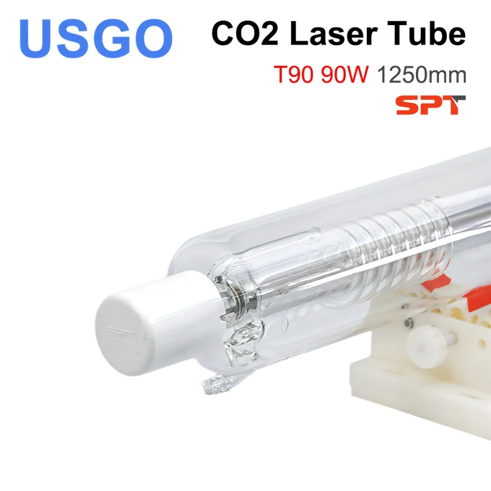 USGO SPT T90 90-100W Co2 Laser Tube Length 1250mm Dia 80mm for CO2 Laser Engraving And Cutting Machine