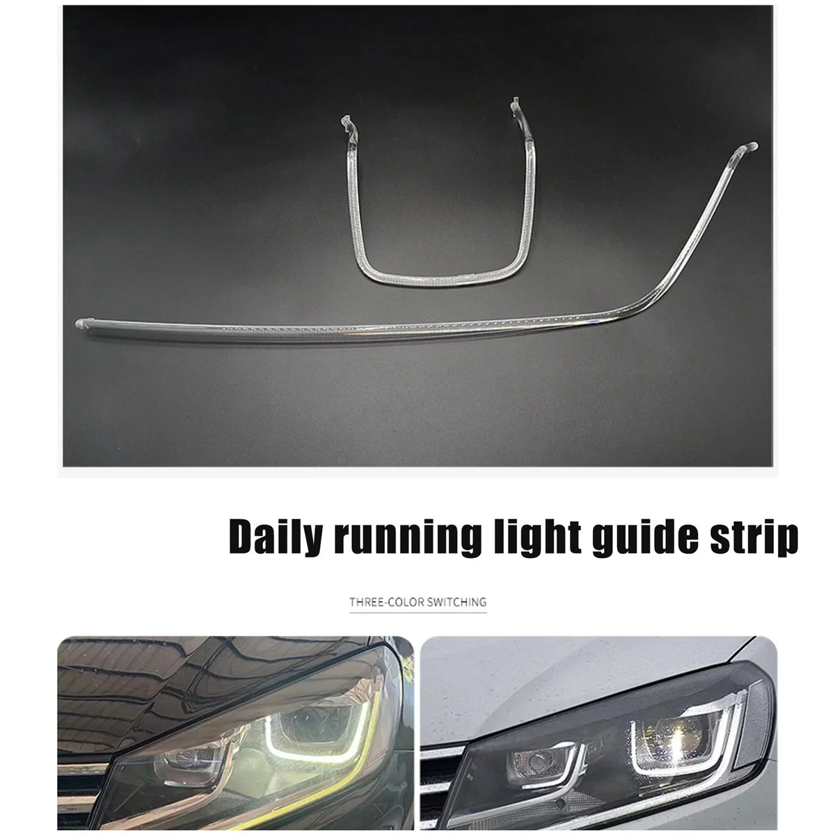 For VW Touareg 16-18 LED DRL Headlight Light Guide Plate Daytime Running Light Tube Car Daytime Running Light Bar Right