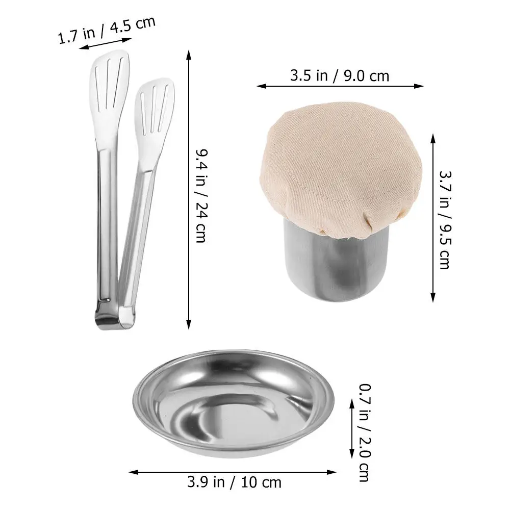 1Set Chinese Pancake Oil Brush and Stainless Steel Food Tong Multifunctional Cooking Tool Convenient Oil Wiper for Home