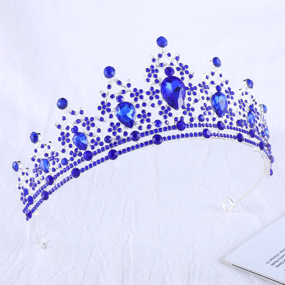 Luxury Elegant Crystal Crown Hair Accessories Tiara For Women Party Colorful Rhinestone Bridal Crown New Hair Jewelry