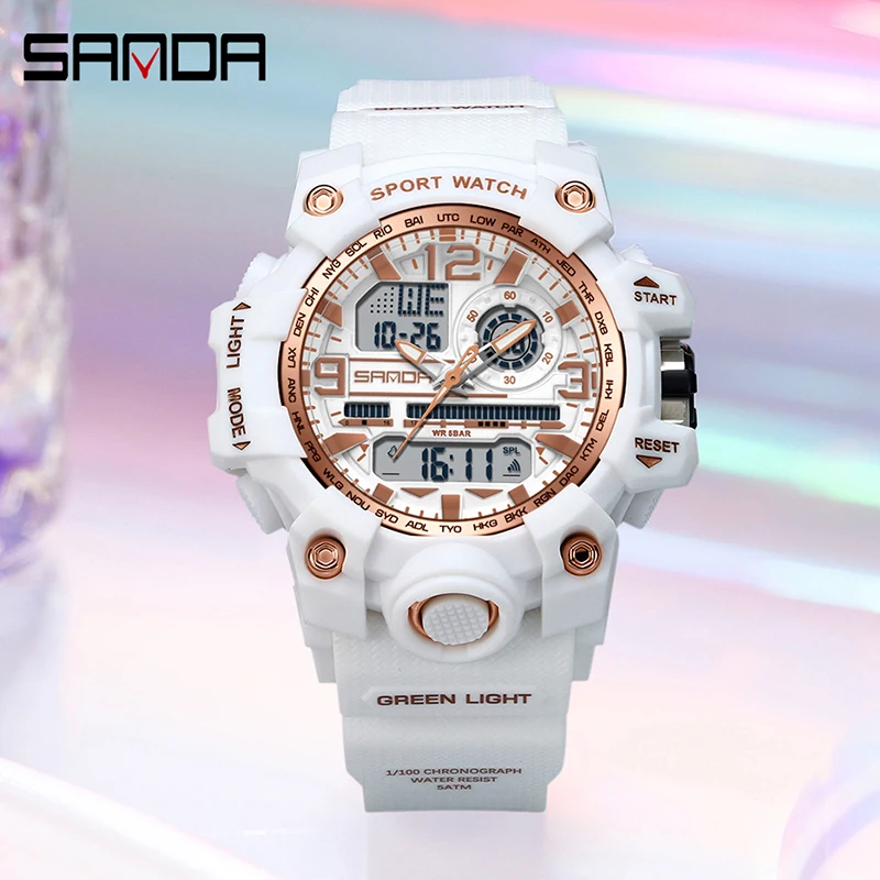 SANDA New Fashion Ladies LED Digital Sport Watch Boys Girl Watch Waterproof Students G Style Personality Quartz Wristwatch Hot