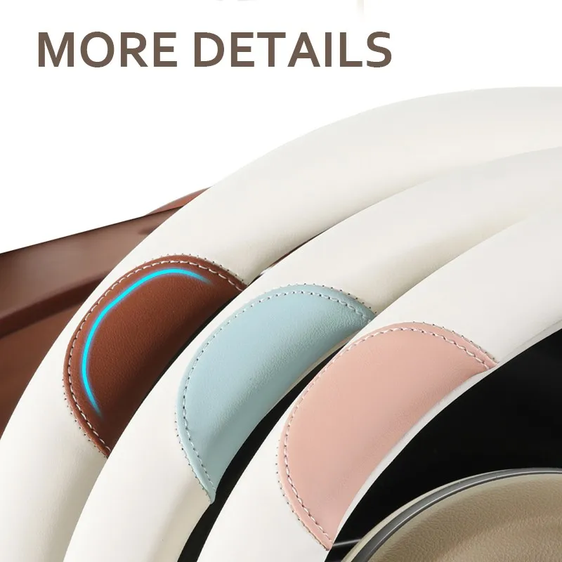 Universal Car Steering Wheel Cover Microfiber Leather Protection Cover Anti Slip Breathable for 38CM Steering Wheel Protector