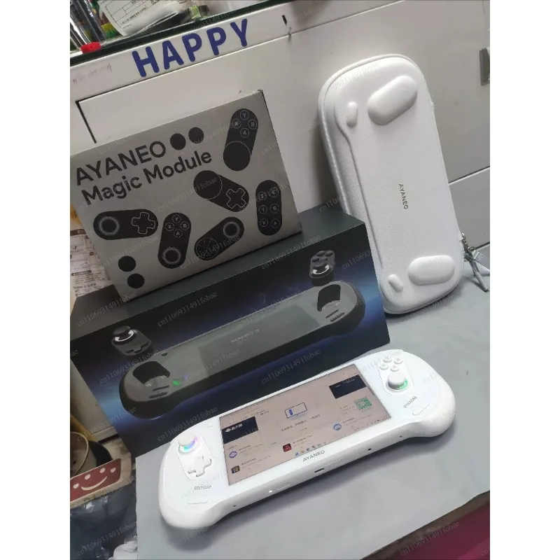 99% New AYANEO 3 AMD AI9 HX370 64G+2TB White Full Set with Magic Module+original Storage Bag Modular Handheld Device