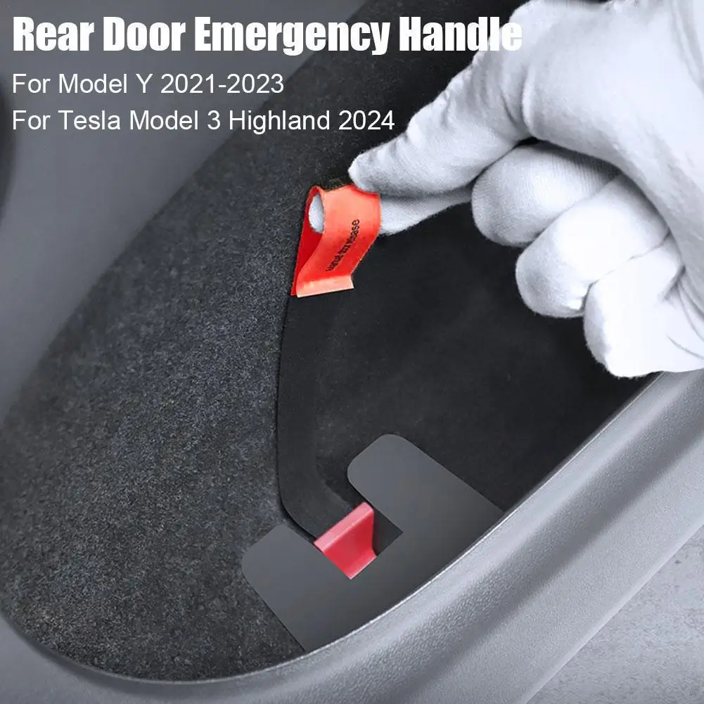 Car Door Emergency Handle Extended Manual Door Release Emergency Safety Pull Rope Emergency Puller Button For Tesla Model Y