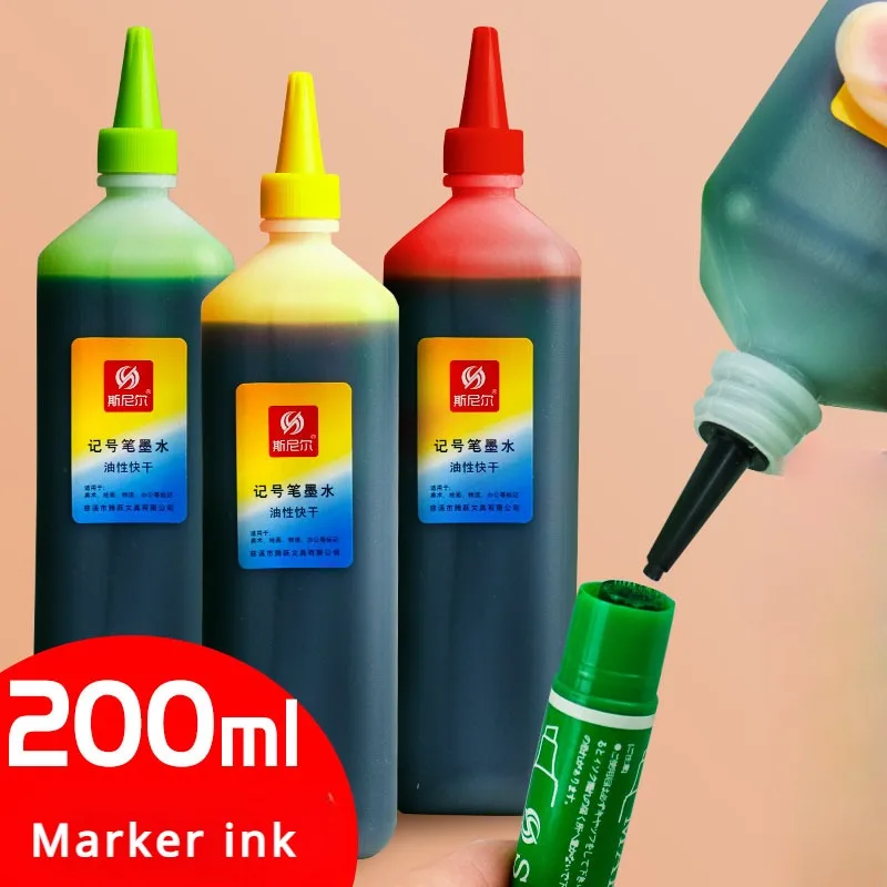 

40 Color Oil-based Quick-drying Marker Ink 200ml Tip Bottle Scale Bottle Refill Liquid Art Painting Watercolor Graffiti Supplies