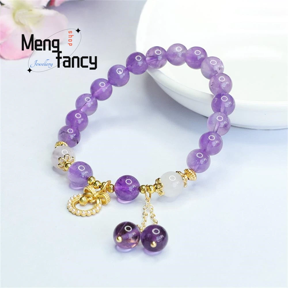 

Natural Amethyst Bracelet Christmas Wreath Tassel String High-grade Exquisite Elegant Fashion Luxury Fine Jewellery Holiday Gift