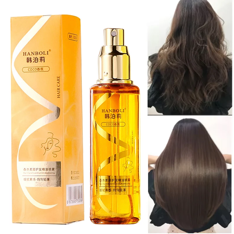 Aceite esencial para el cuidado del cabello, pulverizador para penetración, nutritivo, puro, mejora las raíces del cabello seco, suave, no graso, tratamiento antiestático