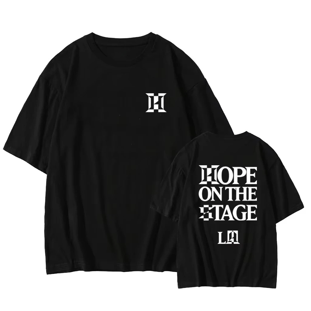 

Hot Sale Hope on The Stage Street Kpop Fan Top T-Shirt J-HOPE LA 2025 World Tour Happy JIN Graphic Print O-Neck Summer Tshirt