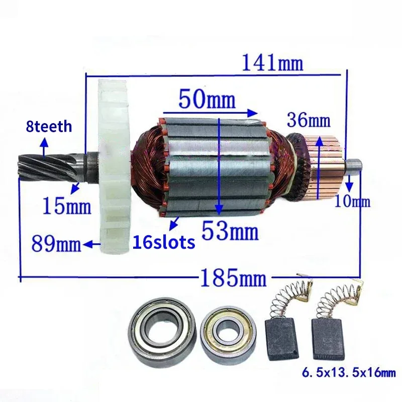 

AC220-240V Rotor for Hitachi C9 9 inch Circular Saw Cutter Motor 8 teeth Armature Rotor Anchor Replacement Stator Parts