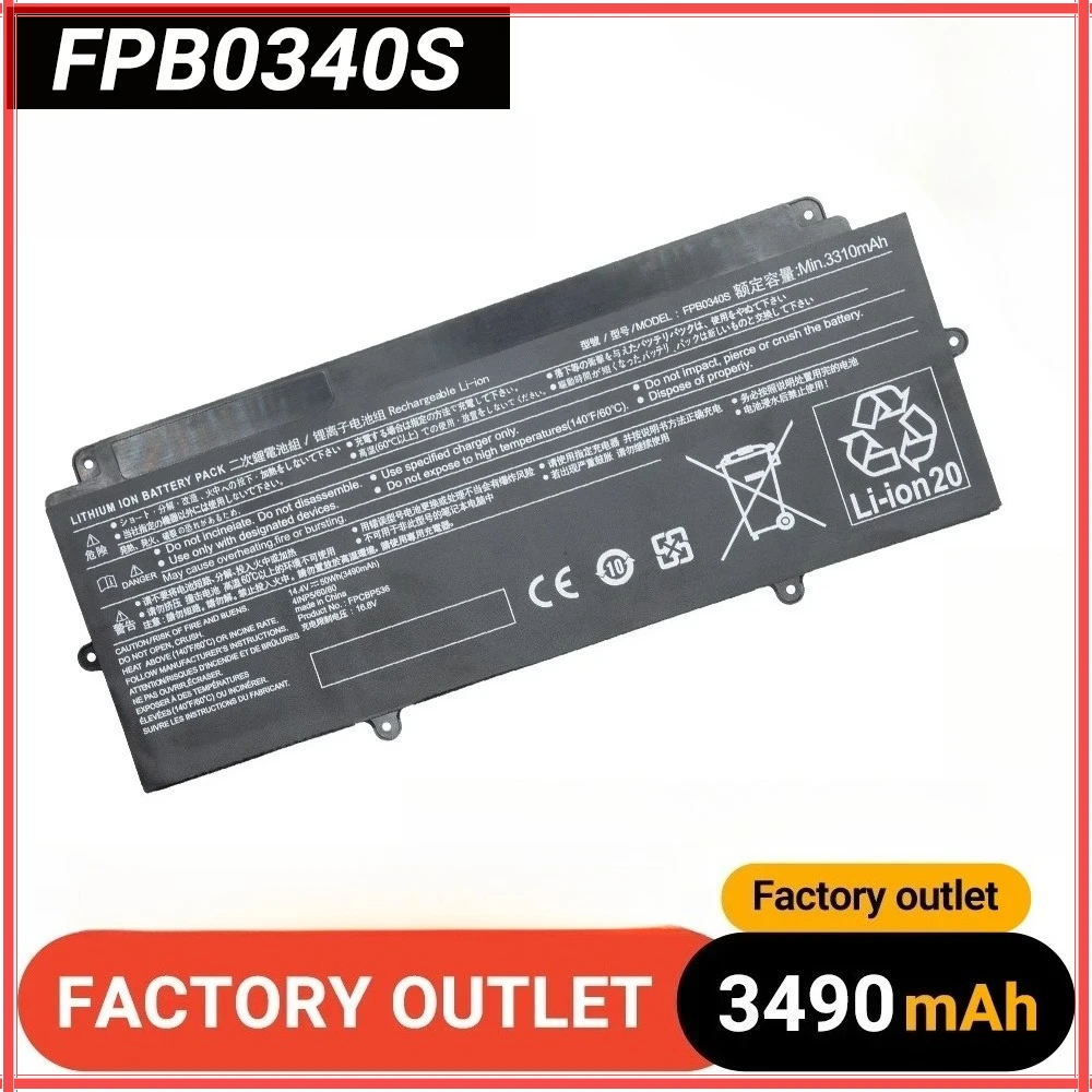 

High-Quality 14.4V 50WH 3490mAh FPB0340S Laptop Battery For Fujitsu FPCBP536 LifeBook U937 U938 U939 U939X CP737634-01 laptop