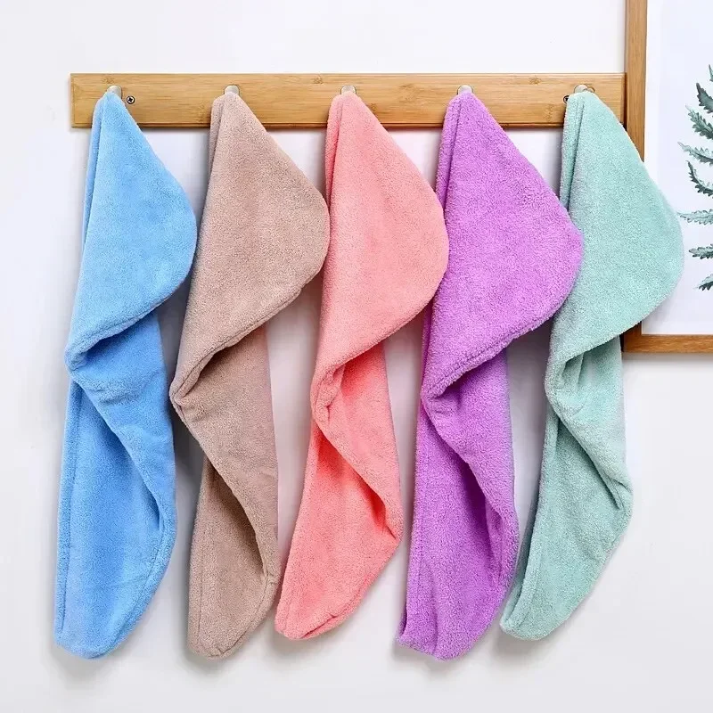 

Thickened Coral Fleece Hair Drying Cap Super Absorbent Towel Cute Bath Cap Hair Drying Towel For Adults Children
