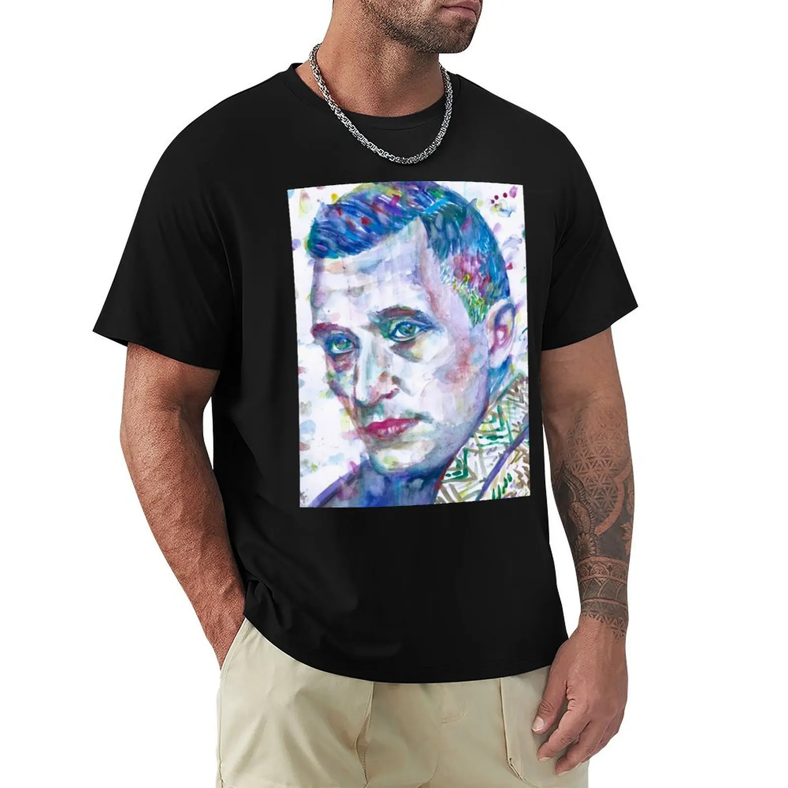 

ERNST JUNGER watercolor portrait .3 T-Shirt Plus Size Quick Dry Sports Tee