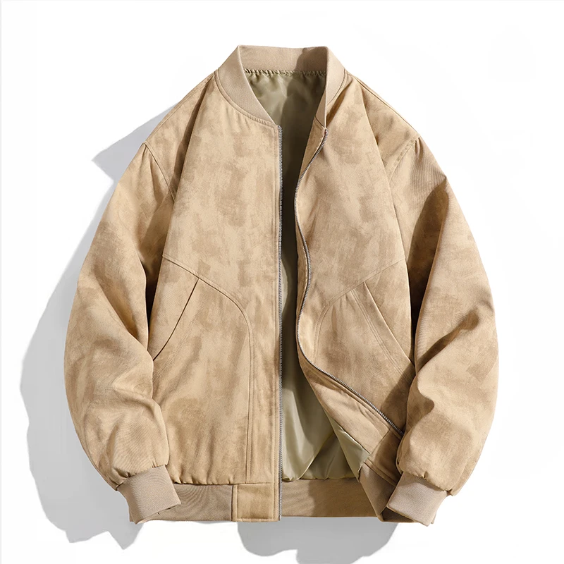 New Men's Outdoor Running Windproof Breathable Baseball Collar Jacket for Spring and Autumn Outdoor Loose Casual Flight Jacket